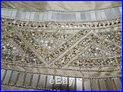 60 JEWELED SILVER Handcrafted Trimsetter Dillards Christmas Tree Skirt New $289