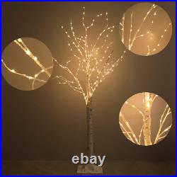 6FT Warm White Lighted Birch Tree Lights, 440LED Colors Changing Light up Artifi