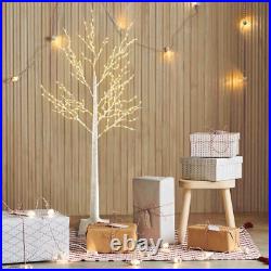 6FT Warm White Lighted Birch Tree Lights, 440LED Colors Changing Light up Artifi