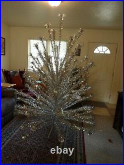 7' 1950-60 Silver Aluminum Evergreen Christmas Tree