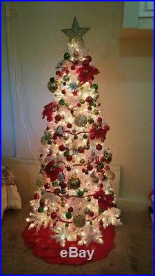 7.5' White & Silver Artificial Christmas Tree