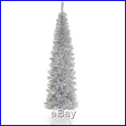 7 Ft. Silver Tinsel Artificial Christmas Tree