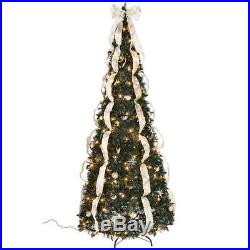 7' Silver & Gold Pull-Up Tree by Holiday PeakTM XL, 7 Foot
