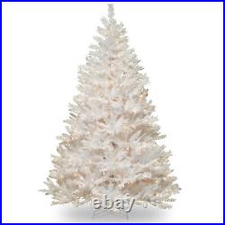 7' Winchester White Pine Hinged Tree with Silver Glitter and 450 Clear Lights