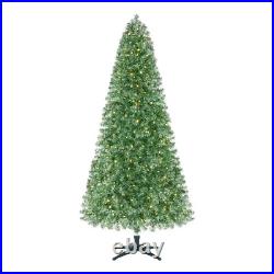 7 ft Silver-Green Tinsel Spruce LED, 300 color-changing LEDs, Christmas Decoration