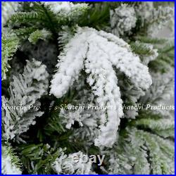 7ft Artificial Snow Covered Christmas Tree Metal Stand Xmas Decorations Decor