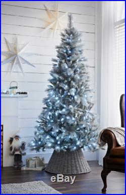 7ft Pre-Lit Montana Silver Xmas Tree With 250 Cool White LED Lights With 912 Tips