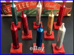 8 KENTLEE Mercury Glass Candle Xmas Ornaments Red Cobalt Blue Green Gold Silver
