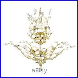 8-Light Gold Finish 21 X 22 Aspen Upside Down Flower Tree Crystal Chandelier