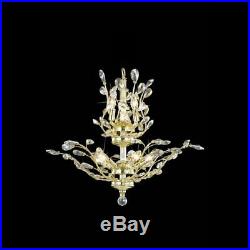 8-Light Gold Finish 21 X 22 Aspen Upside Down Flower Tree Crystal Chandelier