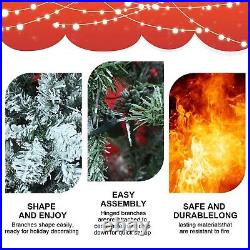8ft 550 LED Snow Flocked Christmas Tree Easy Assembly with Light 10 Day Delivery