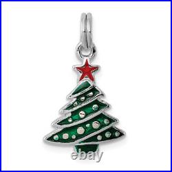 925 Sterling Silver Christmas Tree Necklace Charm Pendant