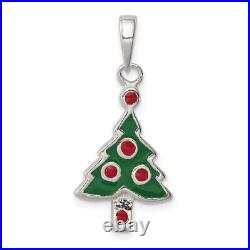 925 Sterling Silver Christmas Tree Necklace Charm Pendant