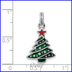 925 Sterling Silver Christmas Tree Necklace Charm Pendant