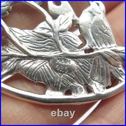 925 Sterling Silver Vintage 2012 Bird Leaf Christmas Tree Ornament