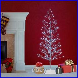 Alpine Corporation LED Lights Christmas Tree Cool White Silver BYS144WT