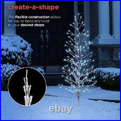 Alpine Corporation LED Lights Christmas Tree Cool White Silver BYS144WT