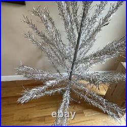 Aluminum 45 Branch 6 ft 6 Christmas Taper Tree Complete with Box & Stand Vtg EUC