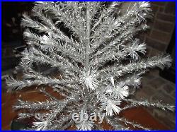 Aluminum Christmas Taper Tree Pom Pom 6 1/2' Complete 91 Branches Color Wheel