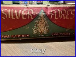 Aluminum Christmas Tree 6 1/2 ft. 100 branches In Sleeves Silver Forest Complete