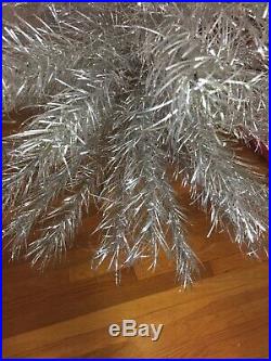 Aluminum Christmas Tree Mid Century Approx 7 ft+ Full 135 Branches Silver Glow