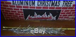 Aluminum Christmas Tree Mid Century Approx 7 ft+ Full 135 Branches Silver Glow
