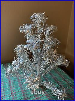 Aluminum Silver Pom Christmas Tree 2 Feet Vintage