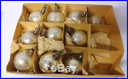 Antique Mercury Glass Silver Balls Christmas Feather Tree Ornaments Germany