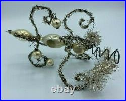 Antique Mercury Glass Silver Wrapped Christmas tree topper