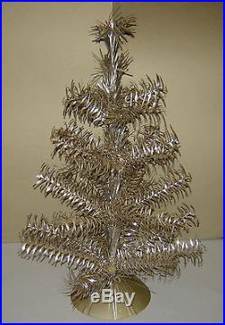 Antique Old Vintage 1950s Christmas Tree POM POM SILVER ALUMINUM TINSEL