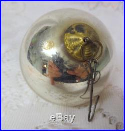 Antique Vintage Kugel German Mercury Glass Christmas Tree Silver Bowl Ornament
