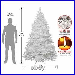 Artificial Christmas Tree Includes Stand White With Silver Glitter