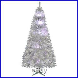 Artificial Christmas Tree Nostalgia Vintage Aluminum Change Color Lights 7.5 ft