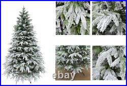 Artificial Christmas Tree White Snow Covered Xmas Decorations Decor 4ft to 10ft