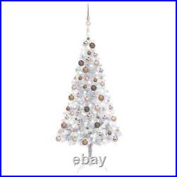 Artificial Christmas Tree with LEDs & Ball Set Silver 47.2 PET (329187+330097)
