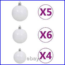 Artificial Christmas Tree with LEDs & Ball Set Silver 47.2 PET (329187+330099)