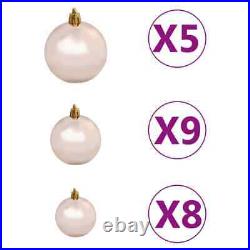 Artificial Christmas Tree with LEDs&Ball Set Silver 59.1 PET