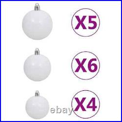Artificial Christmas Tree with LEDs & Ball Set Silver 59.1 PET vidaXL