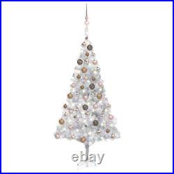 Artificial Christmas Tree with LEDs&Ball Set Silver 70.9 PET BUN