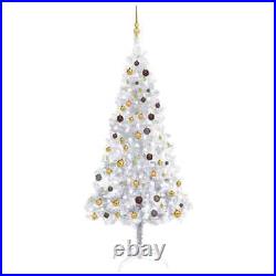 Artificial Christmas Tree with LEDs & Ball Set Silver 82.7 PET vidaXL