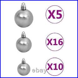 Artificial Christmas Tree with LEDs & Ball Set Silver 82.7 PET vidaXL