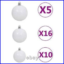 Artificial Christmas Tree with LEDs & Ball Set Silver 94.5 PET vidaXL