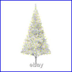 Artificial Christmas Tree with LEDs & Stand Silver 82.7 PET vidaXL