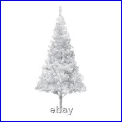 Artificial Christmas Tree with Stand Silver 7 ft PET