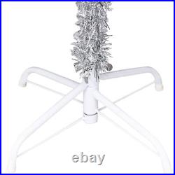 Artificial Christmas Tree with Stand Silver 7 ft PET