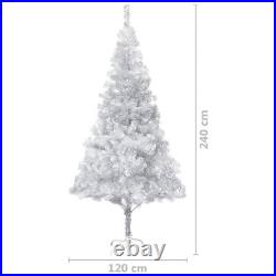 Artificial Christmas Tree with Stand Silver 8 ft PET