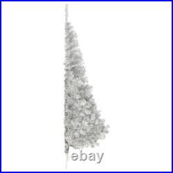 Artificial Half Christmas Tree with Stand Silver 8 ft PVC