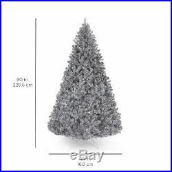 BCP Silver Artificial Tinsel Christmas Tree with Foldable Stand