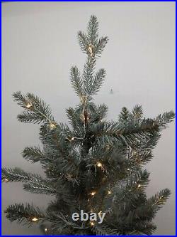 Balsam Hill 4' Silver White Spruce Pot Tree, 33 wide, Pre-lit, New in Box/Open