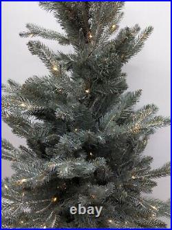 Balsam Hill 4' Silver White Spruce Pot Tree, 33 wide, Pre-lit, New in Box/Open